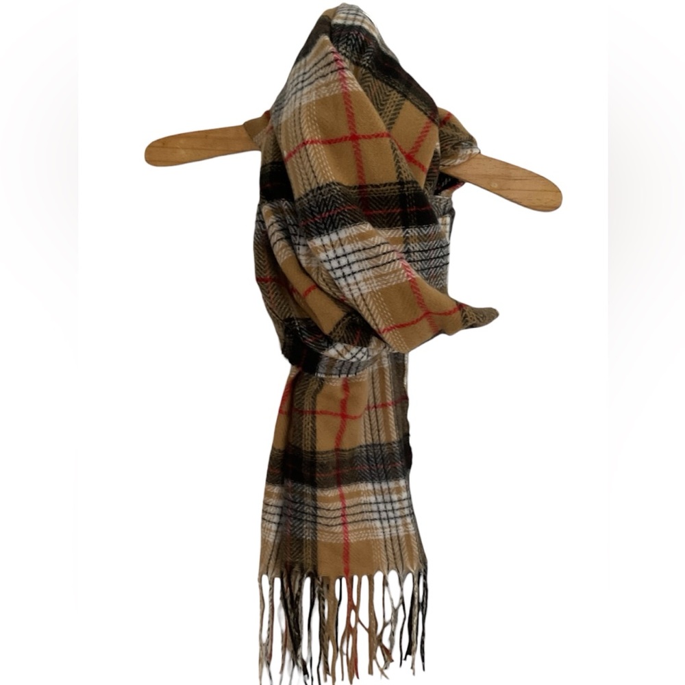 💜Plaid Tan and Black Scarf